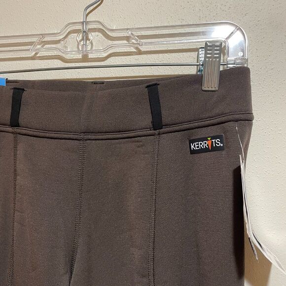 Kerrits M Fleece Lined Power Stretch Pro Kneepatch Winter Breeches Tights Brown - Picture 6 of 10